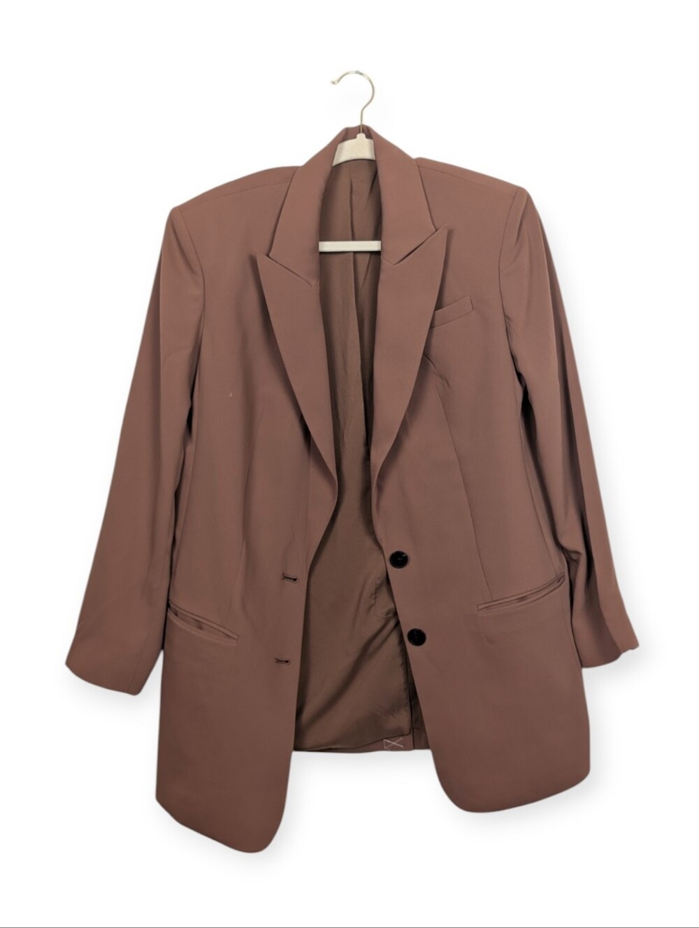 Express Brown Notch Lapel One Button Blazer Jacket Size S